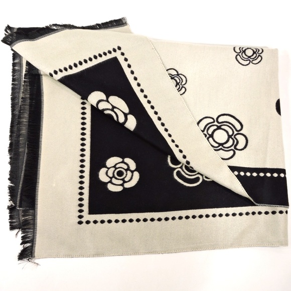 100% BLACK & BEIGE CASHMERE WOMENS FASHION COMFORT WRAP 24"X72" - Picture 2 of 4